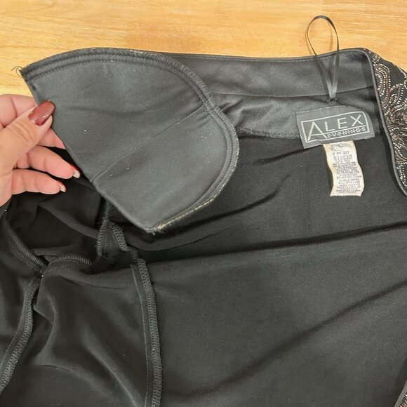 Alex Evenings 2 Piece Jacket Tank Set Womens Large Black Metallic Paisley Slinky - Picture 10 of 16